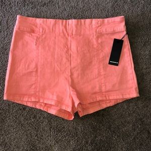 Bright peach high waisted shorts